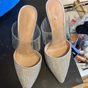 BCBGeneration Silver rhinestone heel